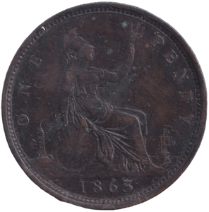1863 PENNY ( VF ) - PENNY - Cambridgeshire Coins
