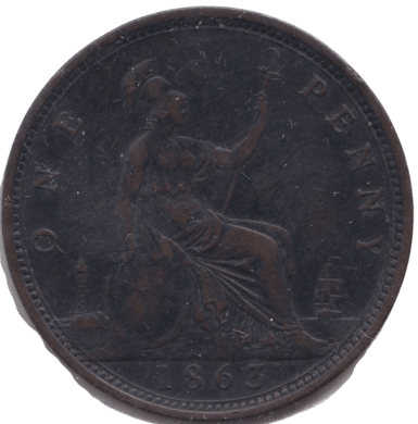 1863 PENNY ( VF ) - PENNY - Cambridgeshire Coins