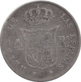1863 SILVER 4 REAL SPAIN - SILVER WORLD COINS - Cambridgeshire Coins
