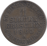 1863 SILVER ONE GROSCHEN PRUSSIA - SILVER WORLD COINS - Cambridgeshire Coins