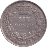 1863 SIXPENCE ( GF ) - SIXPENCE - Cambridgeshire Coins