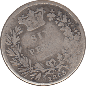 1863 SIXPENCE ( NF ) - SIXPENCE - Cambridgeshire Coins