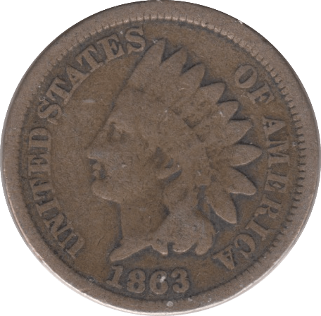 1863 USA ONE CENT - WORLD COINS - Cambridgeshire Coins