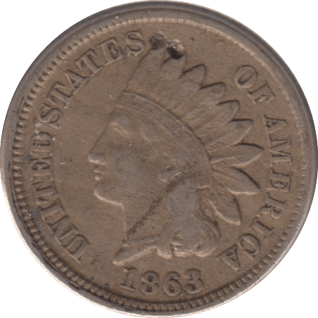 1863 USA ONE CENT - WORLD COINS - Cambridgeshire Coins