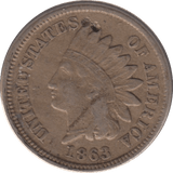 1863 USA ONE CENT - WORLD COINS - Cambridgeshire Coins