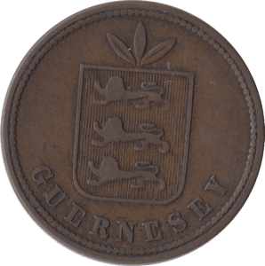 1864 4 DOUBLES GUERNSEY - SILVER WORLD COINS - Cambridgeshire Coins