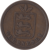 1864 4 DOUBLES GUERNSEY - SILVER WORLD COINS - Cambridgeshire Coins