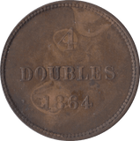 1864 4 DOUBLES GUERNSEY - WORLD COINS - Cambridgeshire Coins