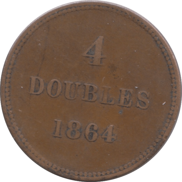 1864 4 DOUBLES GUERNSEY - WORLD COINS - Cambridgeshire Coins