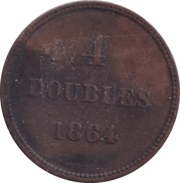 1864 4 DOUBLES GUERNSEY - WORLD COINS - Cambridgeshire Coins