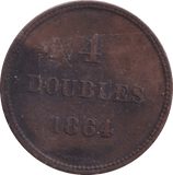 1864 4 DOUBLES GUERNSEY - WORLD COINS - Cambridgeshire Coins