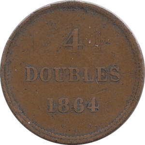 1864 4 DOUBLES GUERNSEY - WORLD COINS - Cambridgeshire Coins