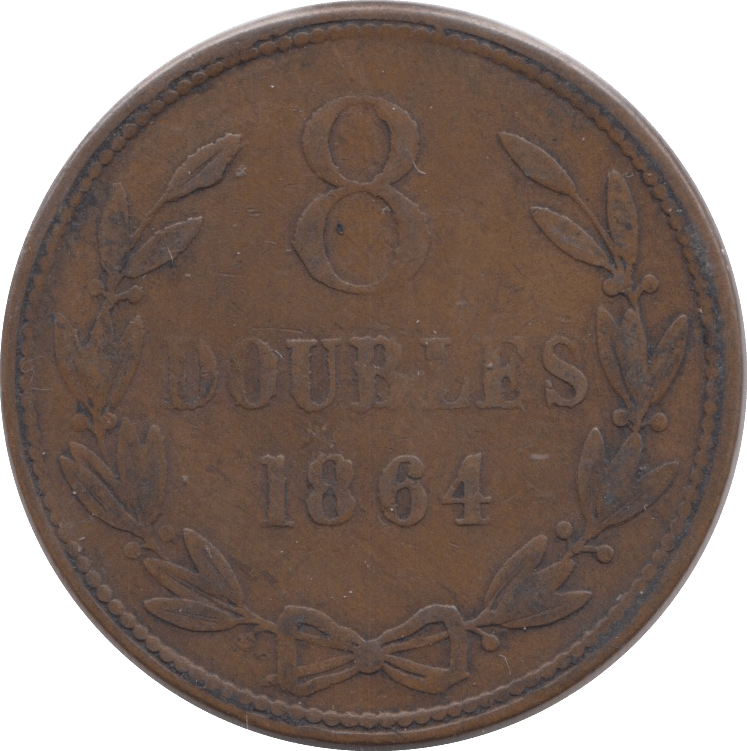 1864 EIGHT DOUBLES GUERNSEY - WORLD COINS - Cambridgeshire Coins