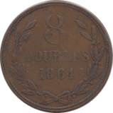 1864 EIGHT DOUBLES GUERNSEY - WORLD COINS - Cambridgeshire Coins