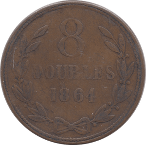 1864 EIGHT DOUBLES GUERNSEY - WORLD COINS - Cambridgeshire Coins