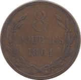 1864 EIGHT DOUBLES GUERNSEY - WORLD COINS - Cambridgeshire Coins