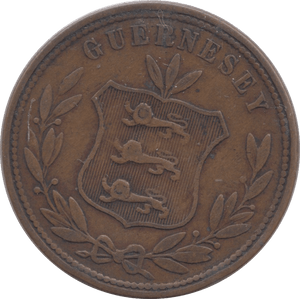 1864 EIGHT DOUBLES GUERNSEY - WORLD COINS - Cambridgeshire Coins