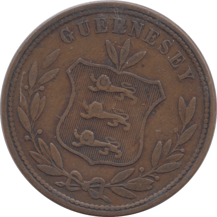 1864 EIGHT DOUBLES GUERNSEY - WORLD COINS - Cambridgeshire Coins