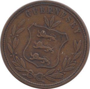 1864 EIGHT DOUBLES GUERNSEY - WORLD COINS - Cambridgeshire Coins