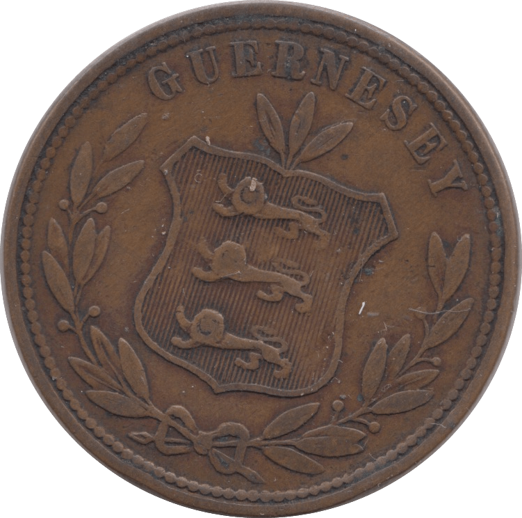1864 EIGHT DOUBLES GUERNSEY - WORLD COINS - Cambridgeshire Coins