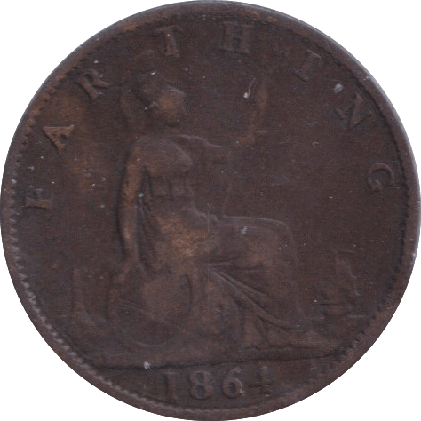 1864 FARTHING ( FINE ) - FARTHING - Cambridgeshire Coins