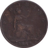 1864 FARTHING ( FINE ) - FARTHING - Cambridgeshire Coins