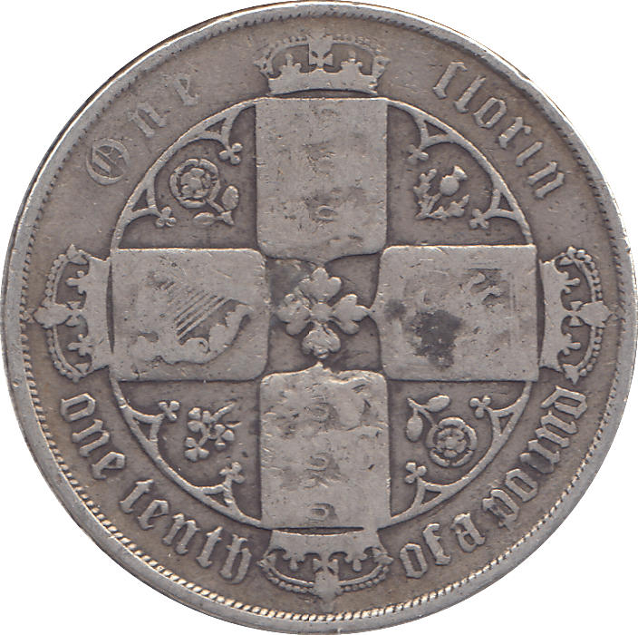 1864 FLORIN ( FINE ) - FLORIN - Cambridgeshire Coins