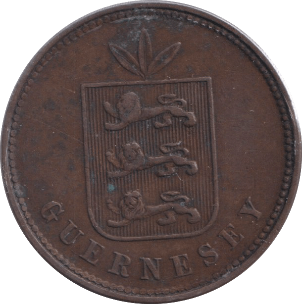 1864 FOUR DOUBLES GUERNSEY - WORLD COINS - Cambridgeshire Coins