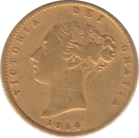 1864 GOLD HALF SOVEREIGN ( VF ) DIE 32 - HALF SOVEREIGN - Cambridgeshire Coins