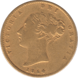 1864 GOLD HALF SOVEREIGN ( VF ) DIE 32 - HALF SOVEREIGN - Cambridgeshire Coins