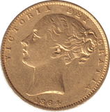 1864 GOLD SOVEREIGN ( GVF ) DIE 74 - SOVEREIGN - Cambridgeshire Coins