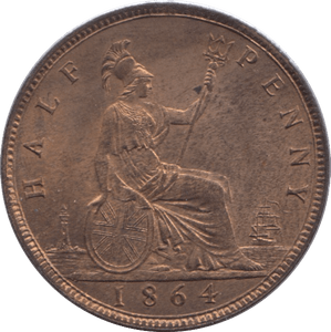 1864 HALFPENNY ( BU ) - Halfpenny - Cambridgeshire Coins