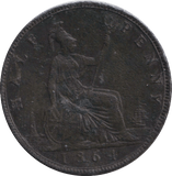 1864 HALFPENNY ( FINE ) - HALFPENNY - Cambridgeshire Coins