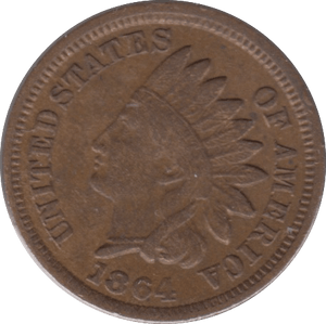 1864 ONE CENT USA - WORLD COINS - Cambridgeshire Coins
