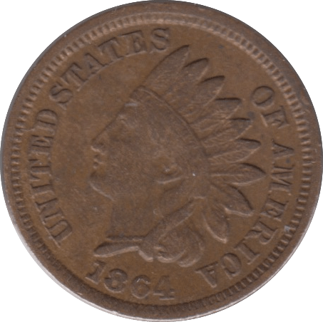 1864 ONE CENT USA - WORLD COINS - Cambridgeshire Coins