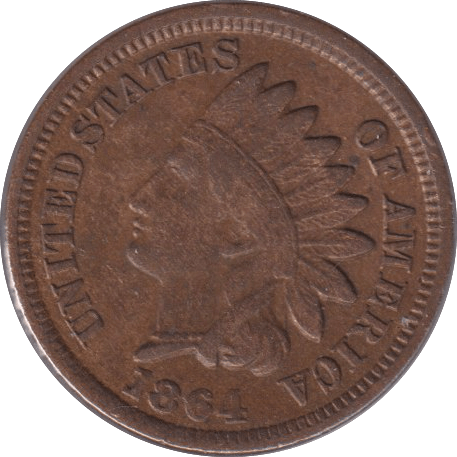 1864 ONE CENT USA - WORLD COINS - Cambridgeshire Coins