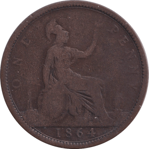 1864 PENNY ( FINE ) - PENNY - Cambridgeshire Coins
