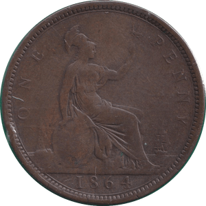 1864 PENNY ( FINE ) - PENNY - Cambridgeshire Coins