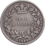 1864 SHILLING ( GF ) - SHILLING - Cambridgeshire Coins