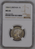 1864 SILVER SHILLING NGC MS 65 - NGC SILVER COINS - Cambridgeshire Coins