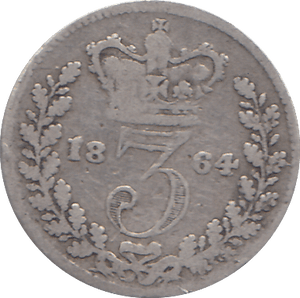1864 SILVER THREEPENCE ( FAIR ) - THREEPENCE - Cambridgeshire Coins