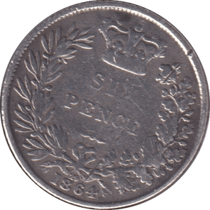 1864 SIXPENCE ( FINE ) - SIXPENCE - Cambridgeshire Coins