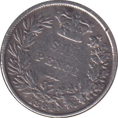 1864 SIXPENCE ( FINE ) - SIXPENCE - Cambridgeshire Coins