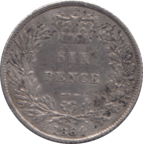 1864 SIXPENCE ( FINE ) - SIXPENCE - Cambridgeshire Coins