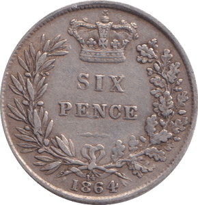 1864 SIXPENCE ( VF ) - SIXPENCE - Cambridgeshire Coins