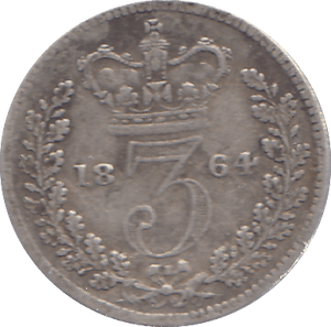 1864 THREEPENCE ( VF ) - THREEPENCE - Cambridgeshire Coins