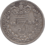1864 THREEPENCE ( VF ) - THREEPENCE - Cambridgeshire Coins
