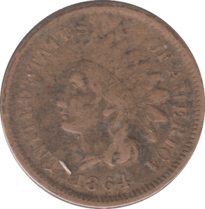 1864 USA CIVIL WAR ONE CENT - WORLD COINS - Cambridgeshire Coins