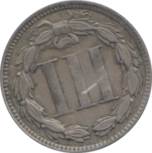 1865 3 CENTS USA - WORLD COINS - Cambridgeshire Coins
