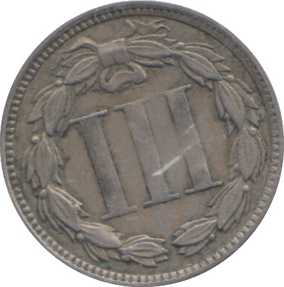 1865 3 CENTS USA - WORLD COINS - Cambridgeshire Coins